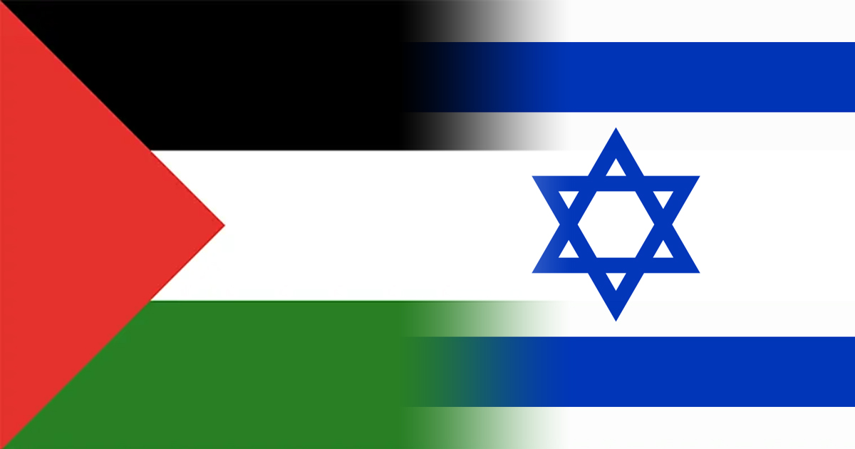 Flagi Palestyny i Izraela