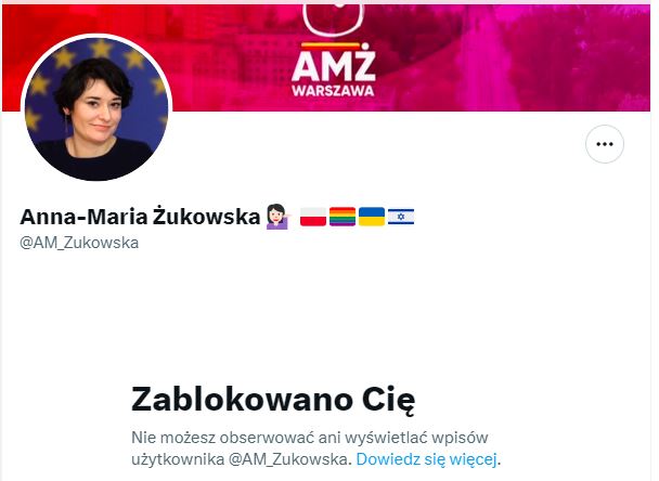 Może być zdjęciem przedstawiającym profil posłanki Anny Marii Żukowskiej na platformie Twitter